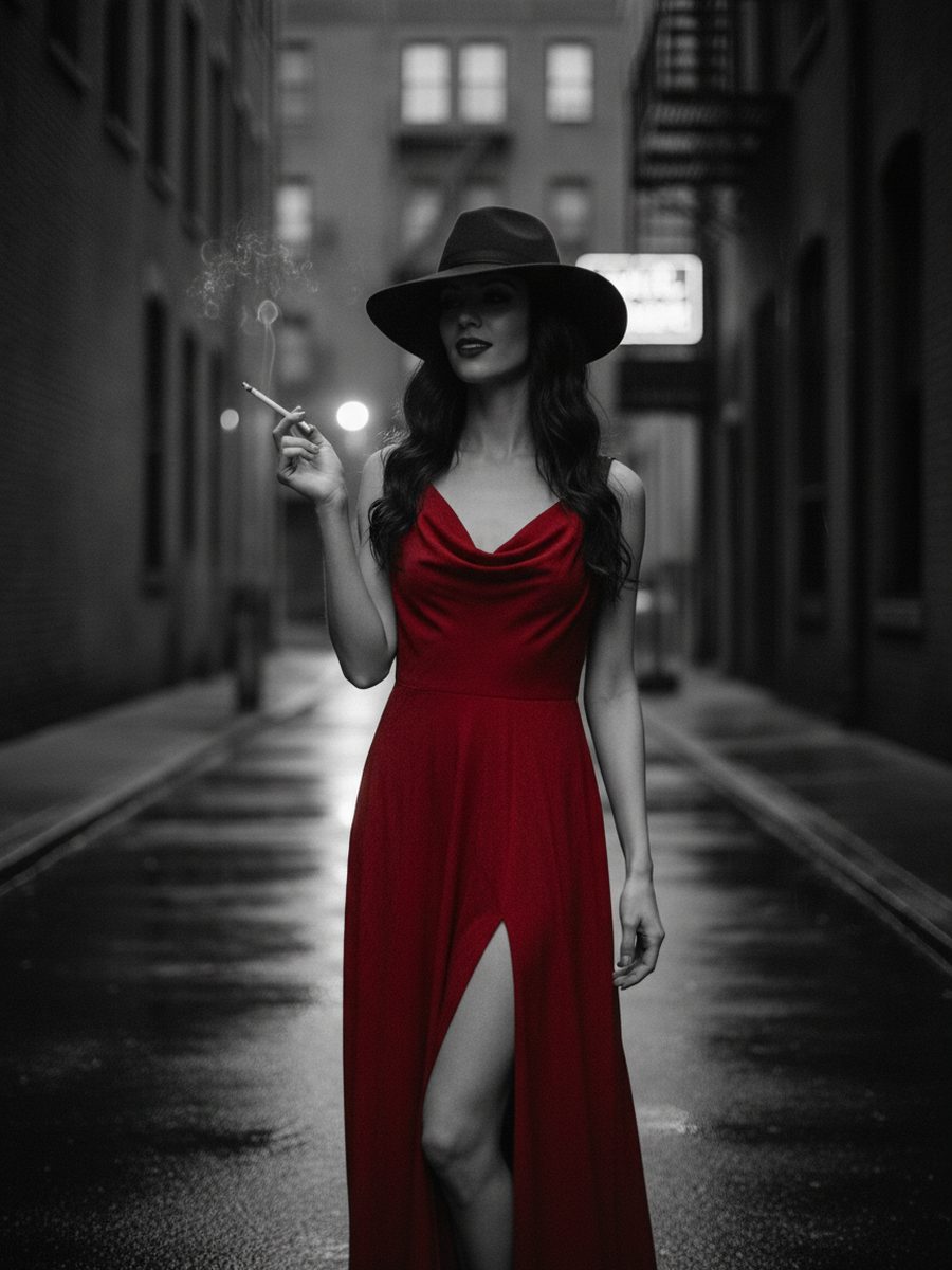 Kling Image — Red Dress Noir