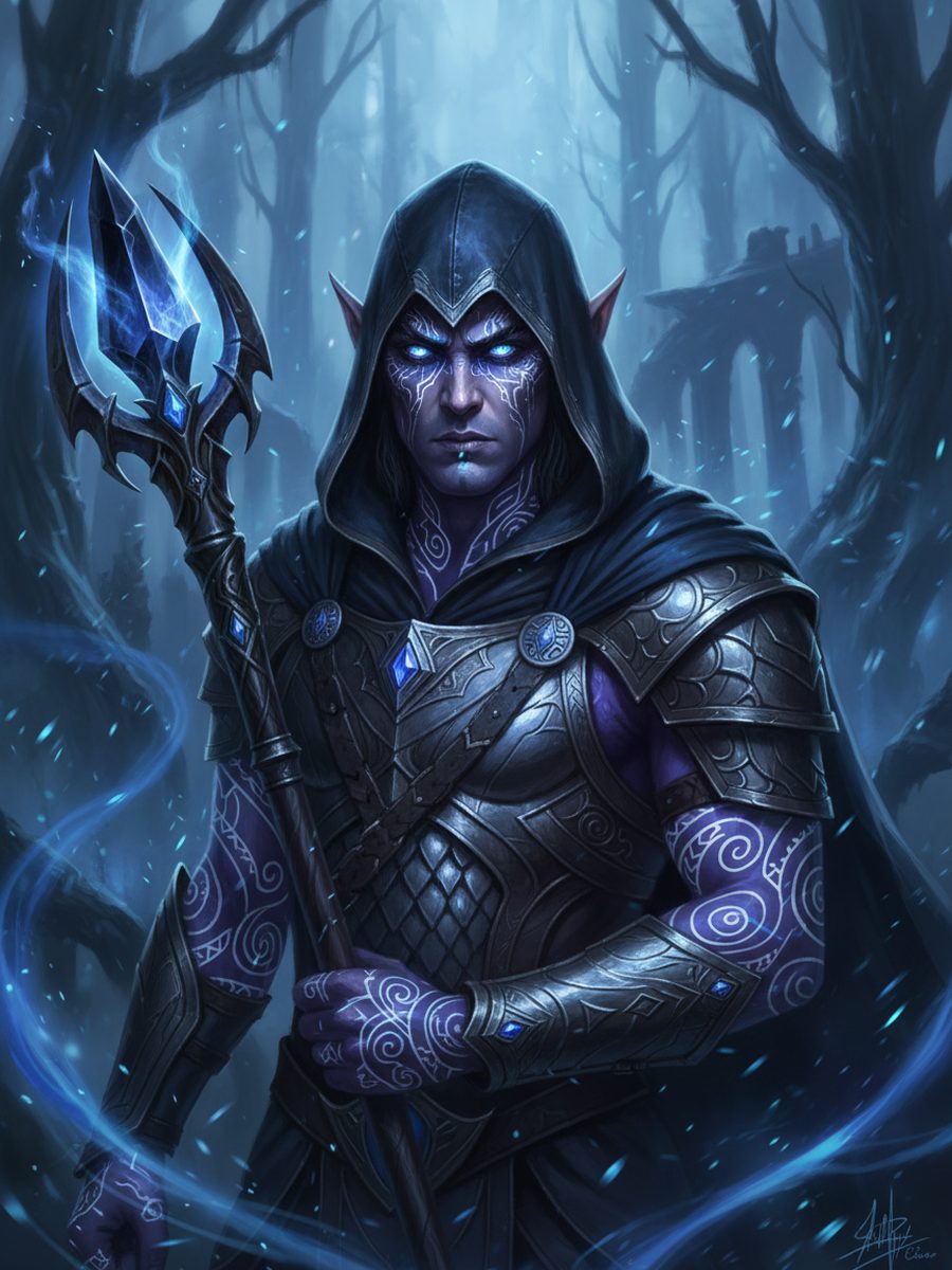 Stable Diffusion 3.5 — Dark Elf Mage